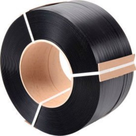 PAC STRAPPING PRODUCTS Global Industrial„¢ Polypropylene Strapping, 1/2"W x 6000'L x 0.030" Thick, 8" x 8" Core, Black 48M.60.2160